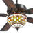 52" Tiffany Ceiling Fan Chandelier With 5 Dual-Blades And Remote Control-580720769