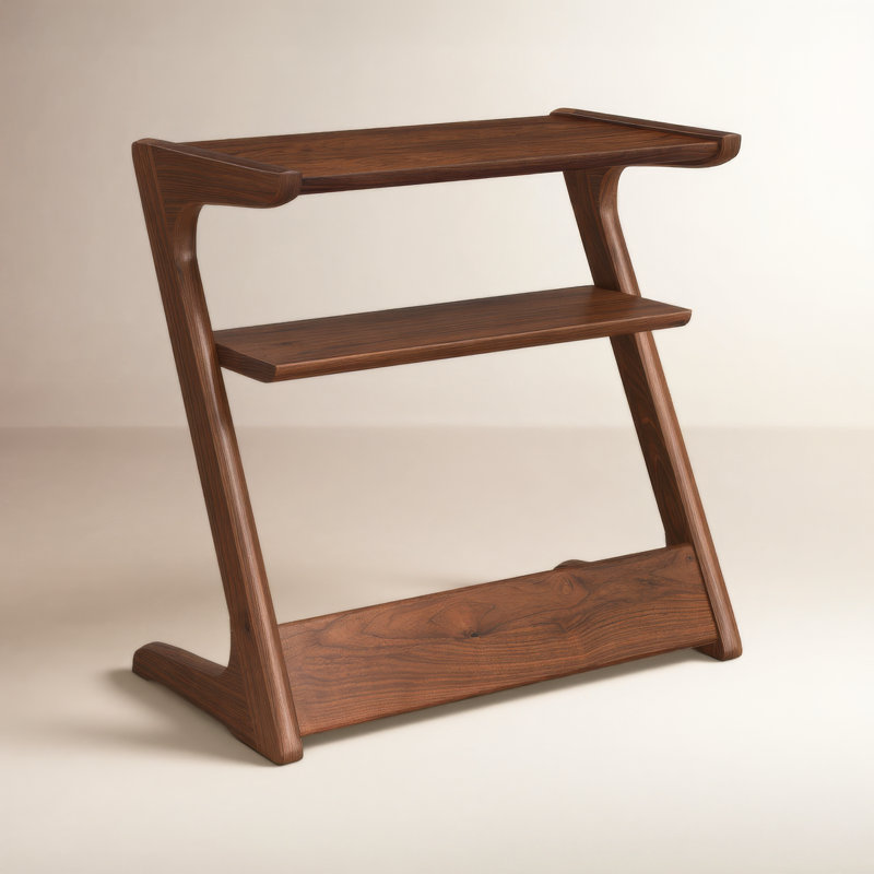 Silhouette Solid Wood End Table, Natural Walnut