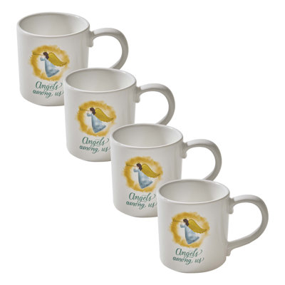  Ensemble de 4 tasses en or "Angels Parmi Nous"