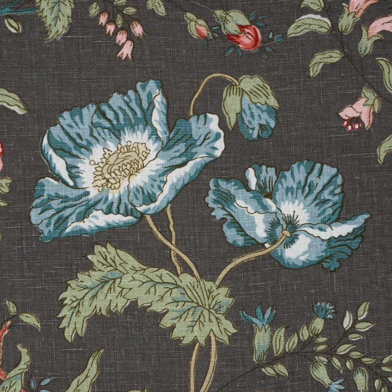Tissu floral Giselle, Noir