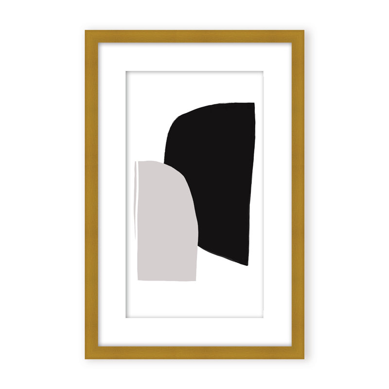 Abstractions No 5 Print by Anastasia Sawall, 36" H x 24" W x 1.125" D, Beige, Framed Matted Print