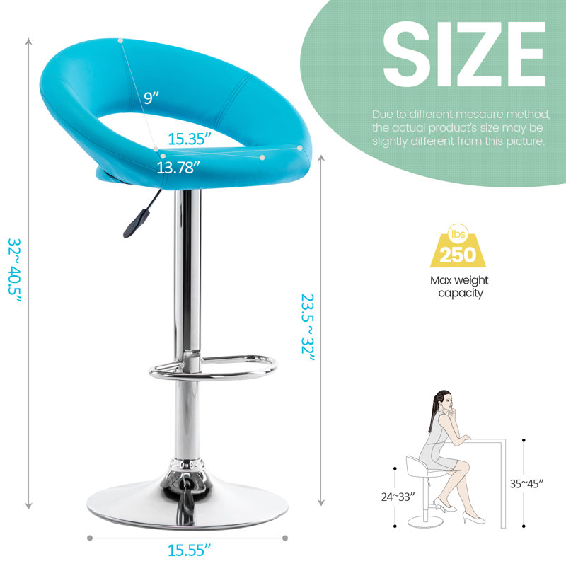 Tabouret de bar Juddson, Rose, Argent argent