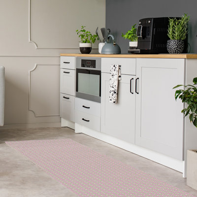 Tapis rose/bisque area losanges geometry