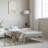 Bed Frame White Steel Twin Platform Bed Frame Rectangular Traditional Design Durable Build