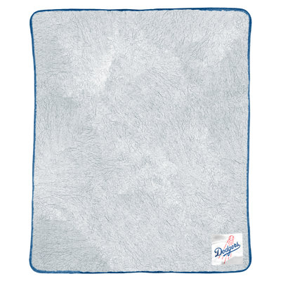 MLB Los Angeles Dodgers Patch Two Tone Sherpa Throw Blanket, soft, warm, baseball, fan, gift, 50x60 Inches  