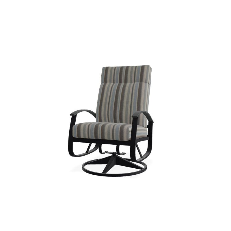 Chaise berçante pivotante réglable avec coussins Askar, Aperçu de nuage, Graphite classique P30, Noir texturé