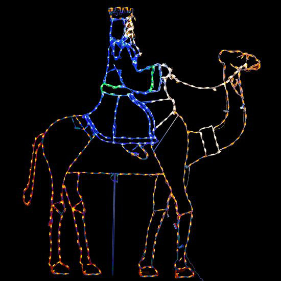 The Holiday Aisle® Nativity Wise Man Riding Camel Lighted Display | Wayfair