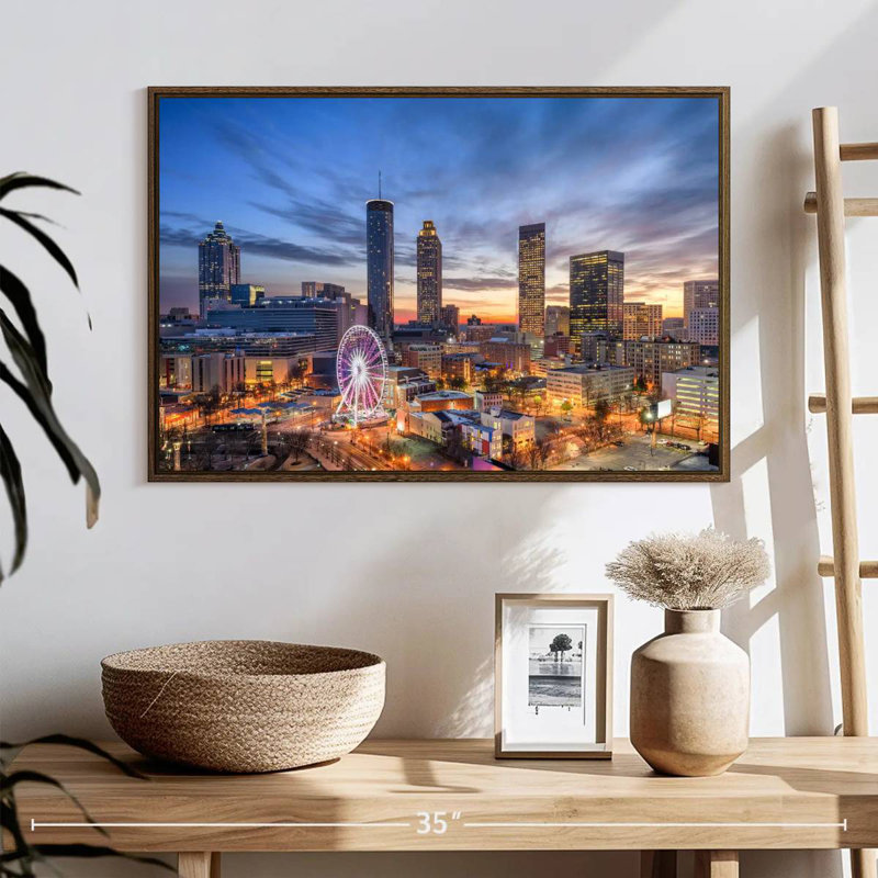 Atlanta, 25 po x 17 po, Cadre flottant noyer