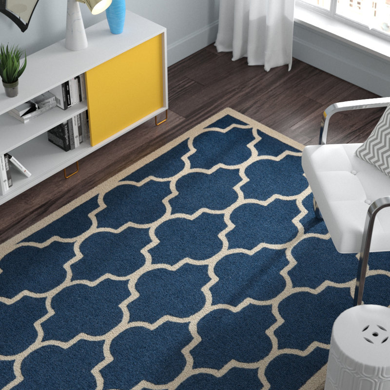Cannen Hand Tufted Wool Geometric Rug, Rectangle 10' x 14'