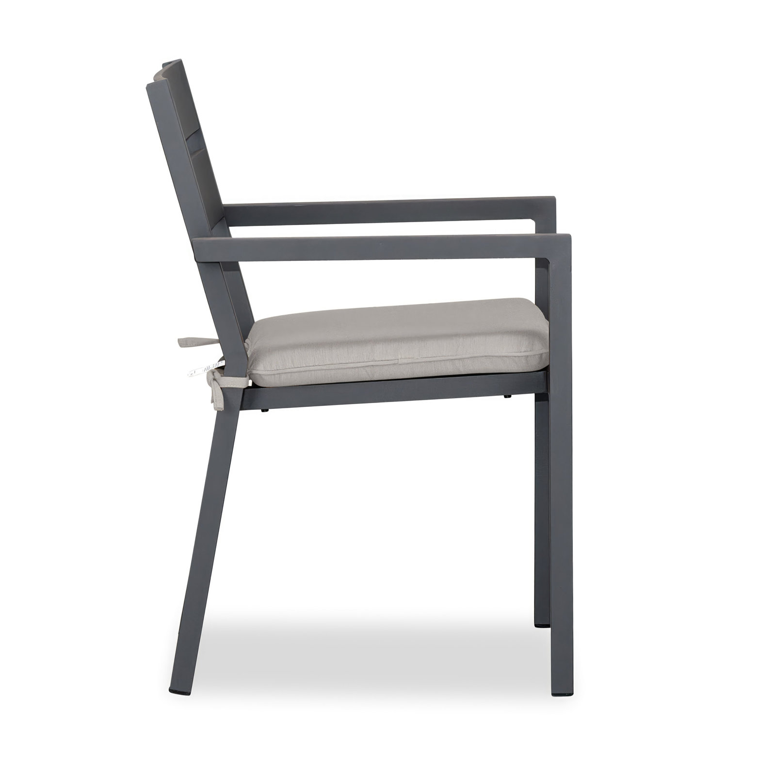Vivant Premium All-Weather Wicker Outdoor Dining Armchair with Sunbrella® Cushion, Cast Silver Sunbrella®, Slate