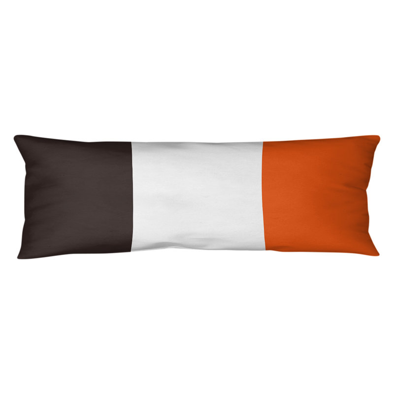 Oreiller pour le corps à rayures en polyester / polyester, Brun / blanc cassé / orange, Adames Football