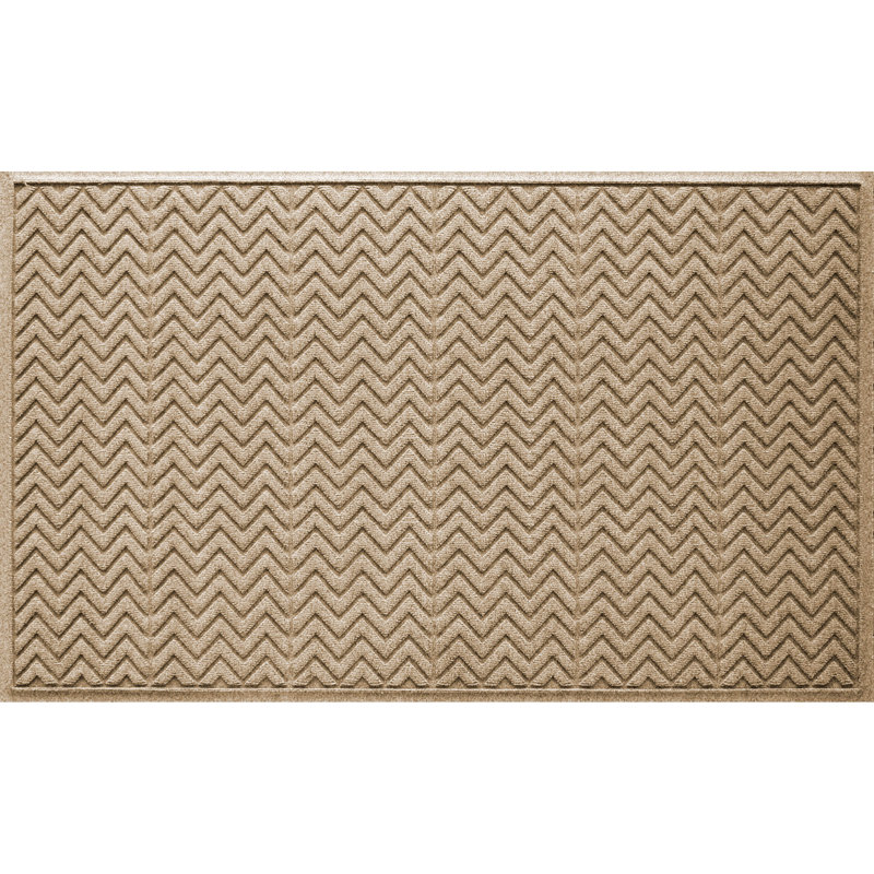WaterHog Chevron Indoor Outdoor Door Mat, Camel, 36" W x 60" L