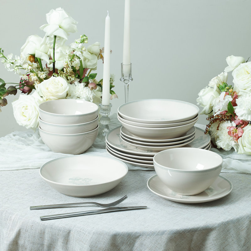 Stone Lain Opal 16-Piece Dinnerware Set Stoneware, Gray