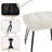 Teddy Fleece Upholstered Vanity Stool with Metal Legs，CreamWhite-391513712