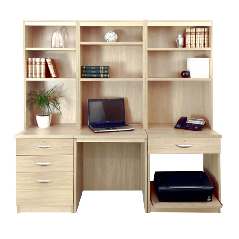 Brely 6 Piece Computer Desk Office Set, Sandstone