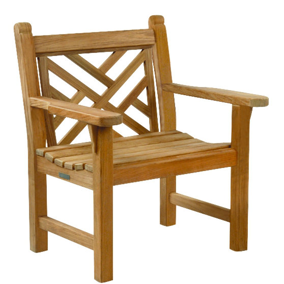 Chippendale Outdoor Dining Armchair, Ash