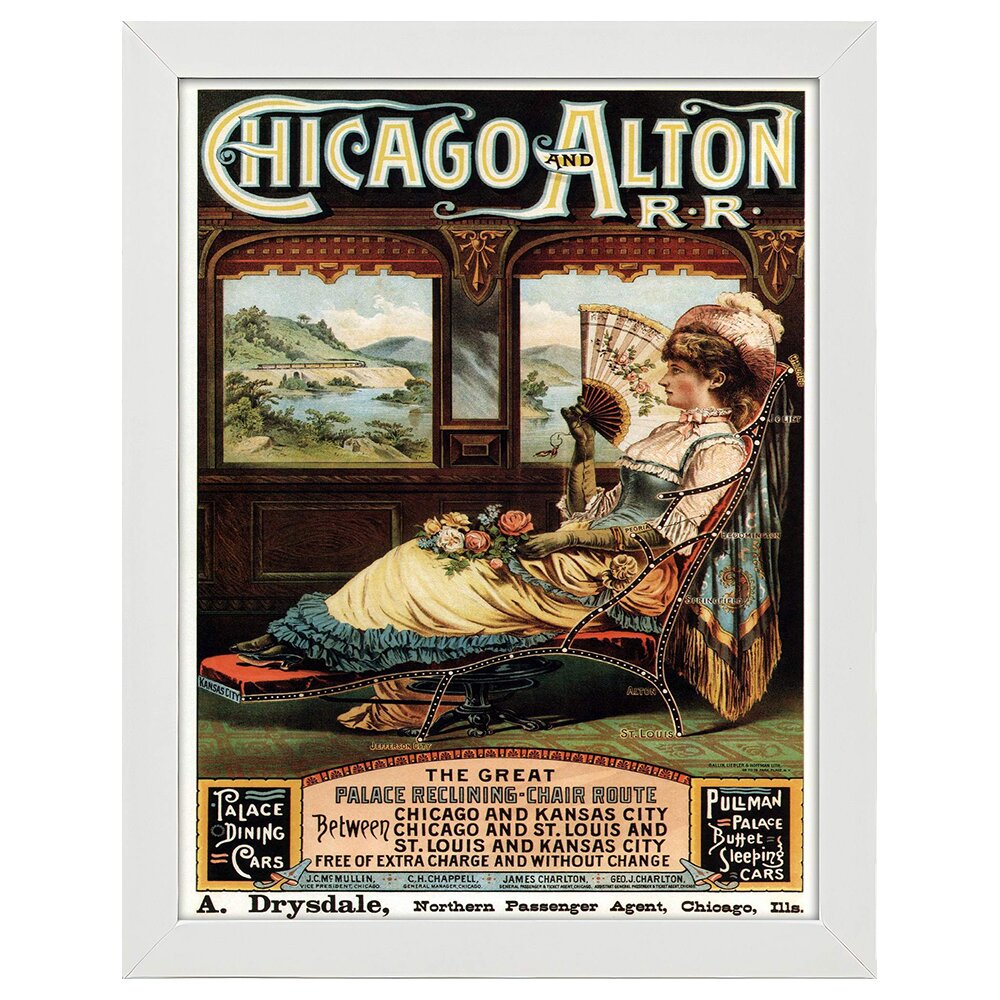 Leinwandbild Werbeplakat Chicago & Alton Eisenbahn