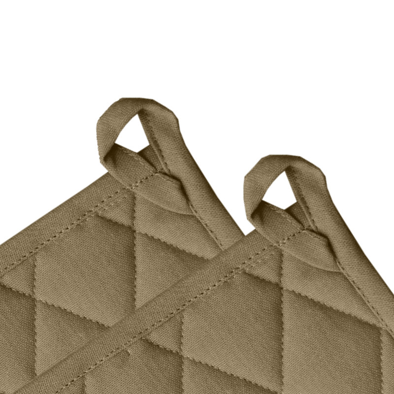 FabStyles Cotton Potholder Set, Brown
