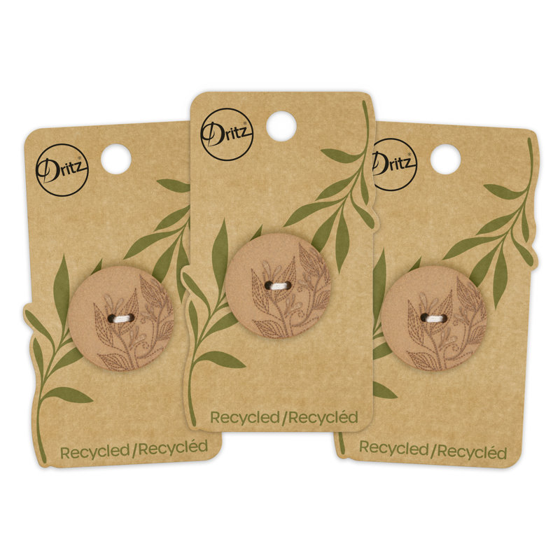 Bouton floral rond en chanvre recyclé Dritz