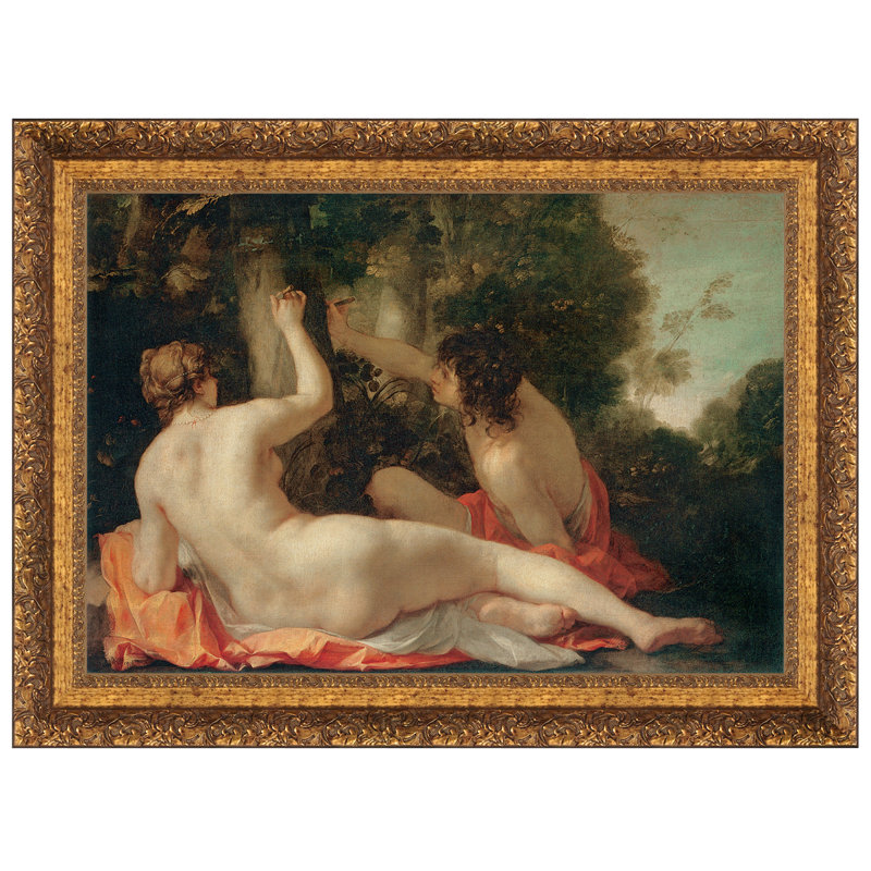 «Angelica and Medoro, 1630» par Jacques Blanchard, reproduction d'art encadrée, H 12 po x l 15 po x P 1,125 po