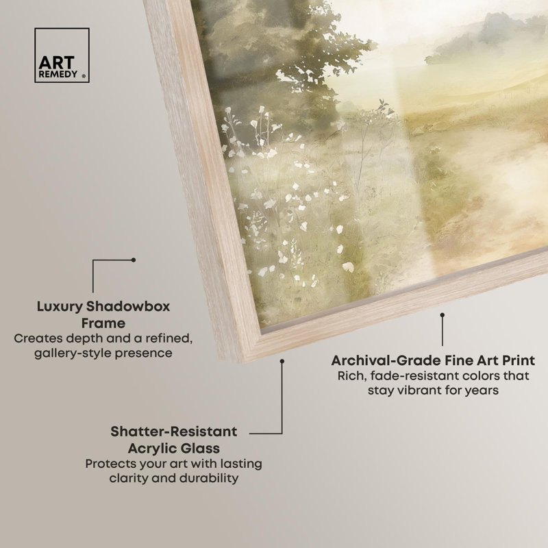 «English Escape Shadowbox Print» par Art Remedy, H 17 po x l 21 po, Crème, crème