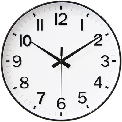 HZDHCLH White Analog Wall Clocks Battery Operated,12 Inch Silent Non Ticking Modern Wall Clock For Living Room Bedroom Kitchen Office Classroom Decor
