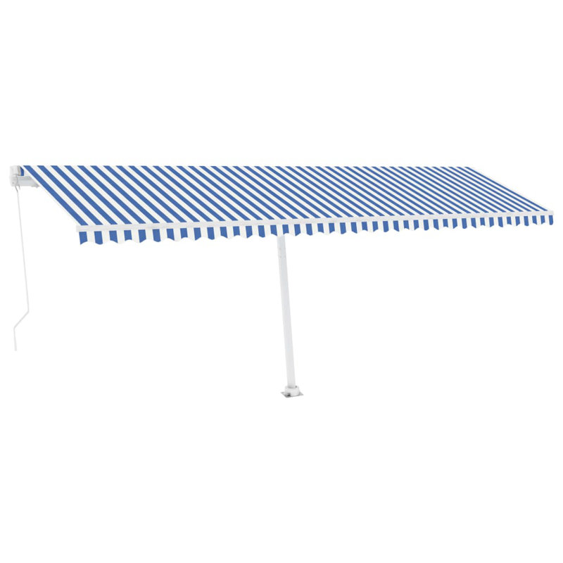Dakota Fields 3cm D Retractable Patio Awning, Striped, Blue/White