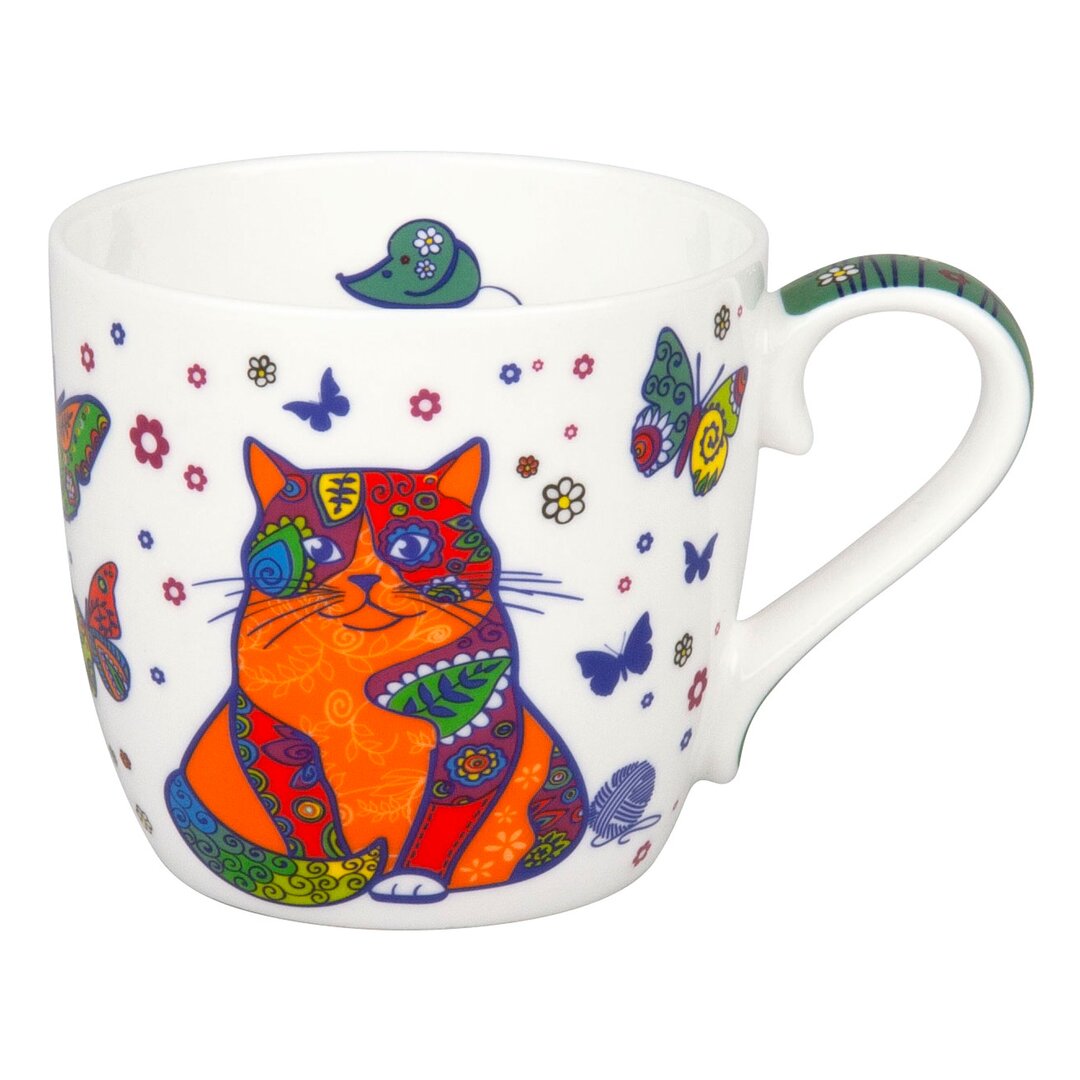 Kaffeebecher Katze aus Bone China