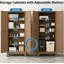Grande armoire de rangement en métal 71 po avec 2 portes, 4 tablettes réglables et un espace de rangement indépendant (jaune brunâtre)-132973154-132973160
