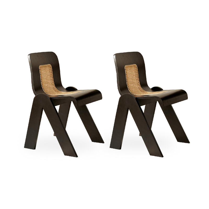 Chaise de salle à manger en forme de C, Noir mat