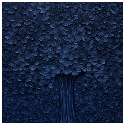 Tapis de bain bleu à motif floral