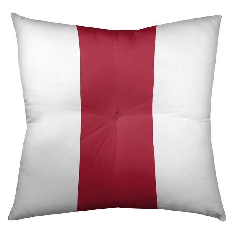 Coussin de sol touffeté atlanta, 26 po x 26 po, Blanc / Rouge