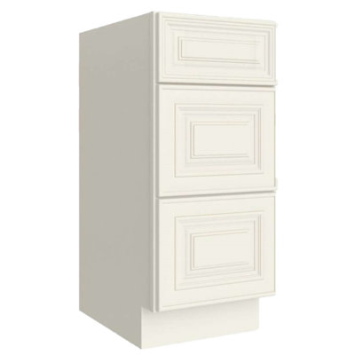Base de meuble-lavabo simple à 3 tiroirs l 24 po prête à assembler seulement