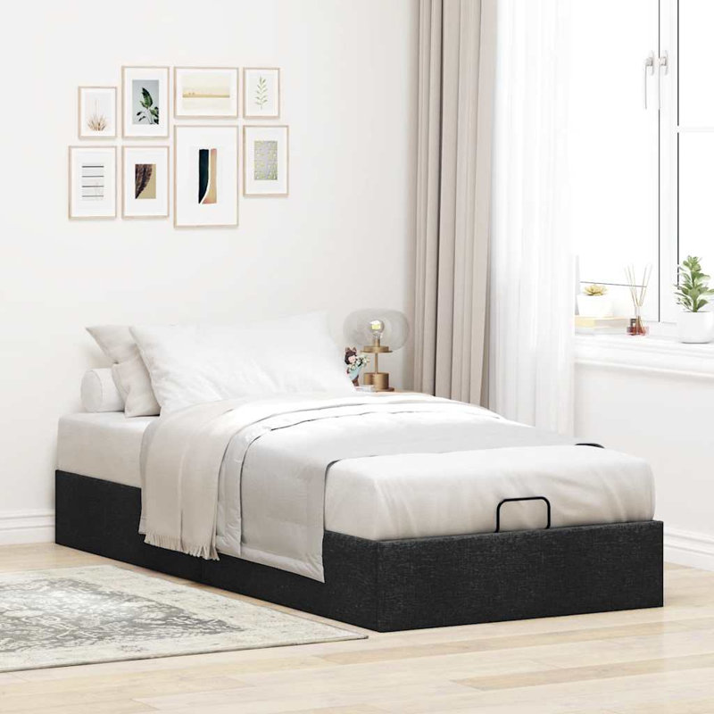 Ayssa Upholstered Bed Frame, Single (3'), Black