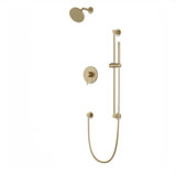 Round 2-Way Pressure Balance Shower Trim Kit With Rain Shower Head And Hand Held Shower On Integrated Slide Bar Brushed Nickel