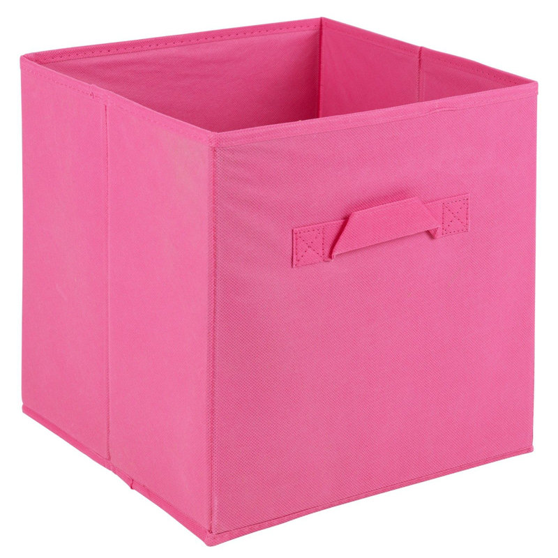 Rebrilliant Fabric Decorative Bin, Dark Pink, 27cm H x 27cm W x 27cm D