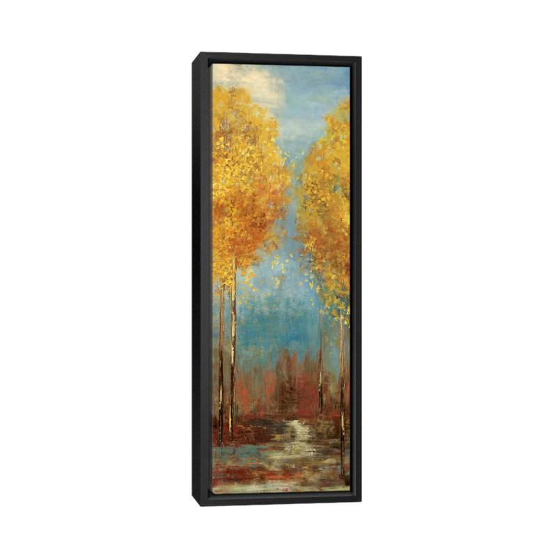 Ginkgo tree ii-impression sur toile tendue, H 36 po x l 12 po x P 1,5 po, Toile avec cadre noir