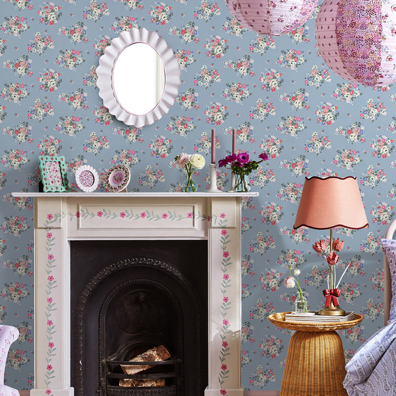 Cath Kidston Clifton Floral Pink, Light Blue