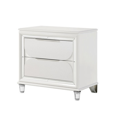 Nightstand With Storage Drawers, Bedside Table With Durable Acrylic Legs