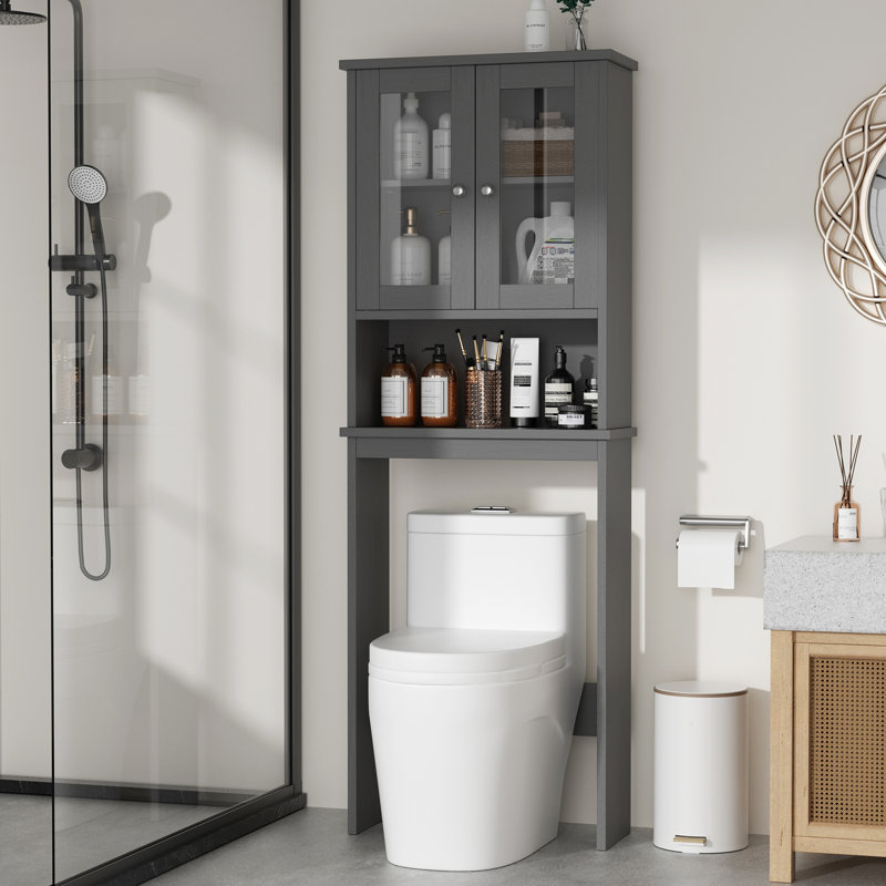  Armoire de salle de bain au-dessus de la toilette Bellavance 65,4 "H, Gris