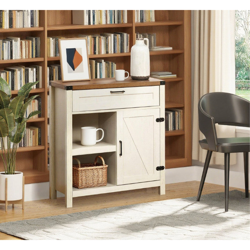 Buffet Cabinet, armoire de cuisine rustique avec porte de grange rustique