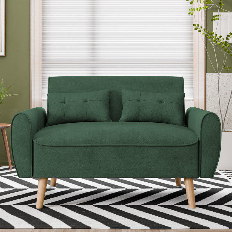 Julizza 49" Upholstered Sofa Loveseat, Green