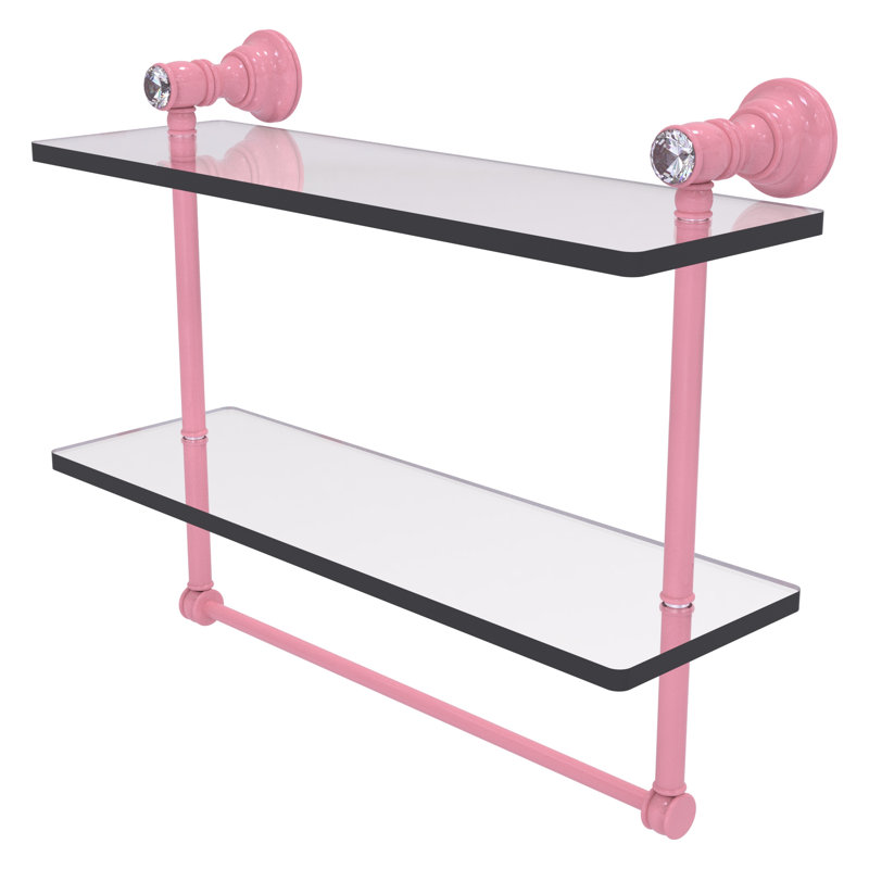 Tablette flottante 2 pièces Carolina, Rose, H 9,5 po x l 16 po x P 5,54 po
