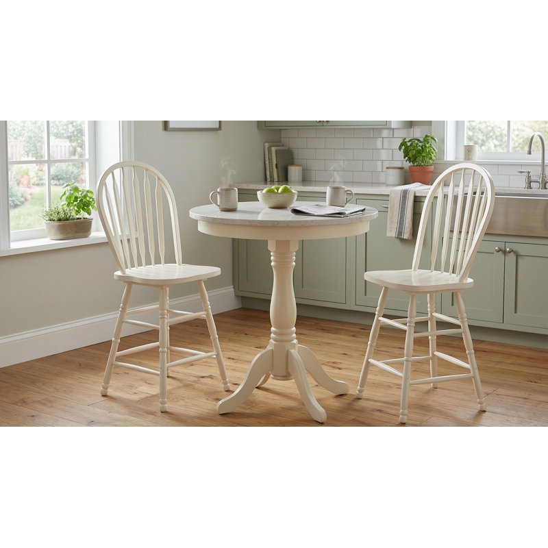 Tabouret de comptoir 24 po Mattes, Blanc antique