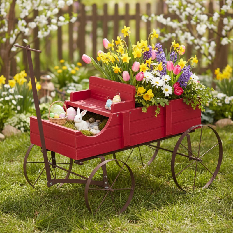 Boîte à fleurs Jacksboro, H 15,25 po x l 13,5 po x P 41,5 po, Rouge