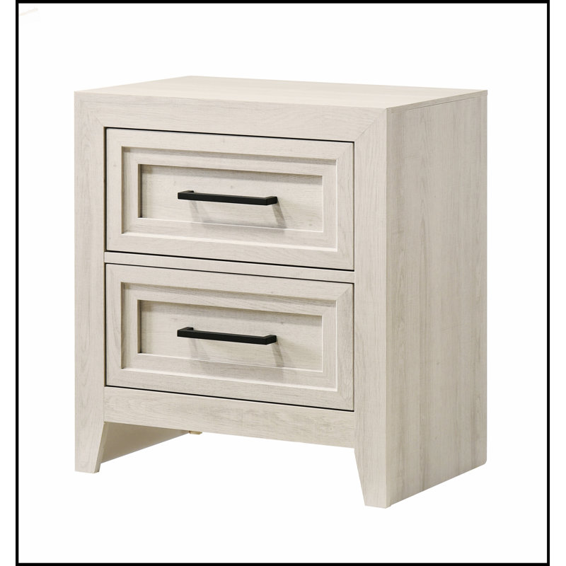 Table de chevet contemporaine à deux tiroirs avec un design géométrique, parfaite pour les chambres modernes et un rangement amélioré