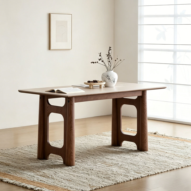 Table française en pierre frittée, 29.5" H x 63" W x 31.5" D