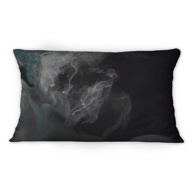 Coussin décoratif abstrait gris tourbillonnant gris abstrait I
