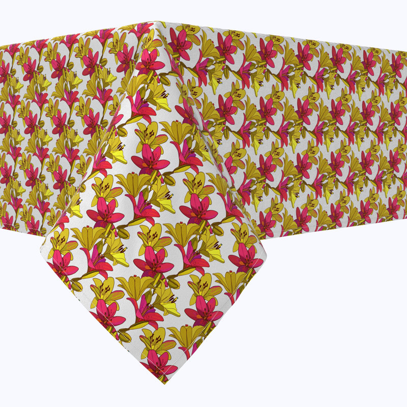Rectangular Tablecloth, 100% Cotton, Floral 87, 120" x 60"