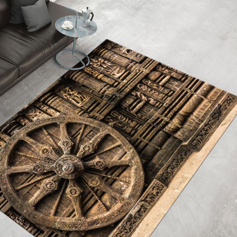 Tapis non tissé à imprimé de qualité supérieure avec motif floral complexe de qualité supérieure adapté au décor du salon et de la chambre à coucher